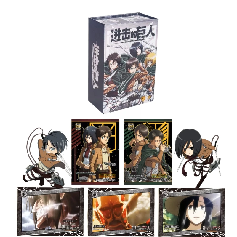 Official Genuine Attack On Titan Final Battle Series Card Eren Jaeger Mikasa Ackerman Anime Collection Toy Gift Original Box