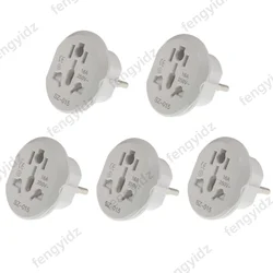 Universal Travel Adapter - EU Plug Converter for UK, US, AU to EU Power Socket (250V) (White   5pcs)