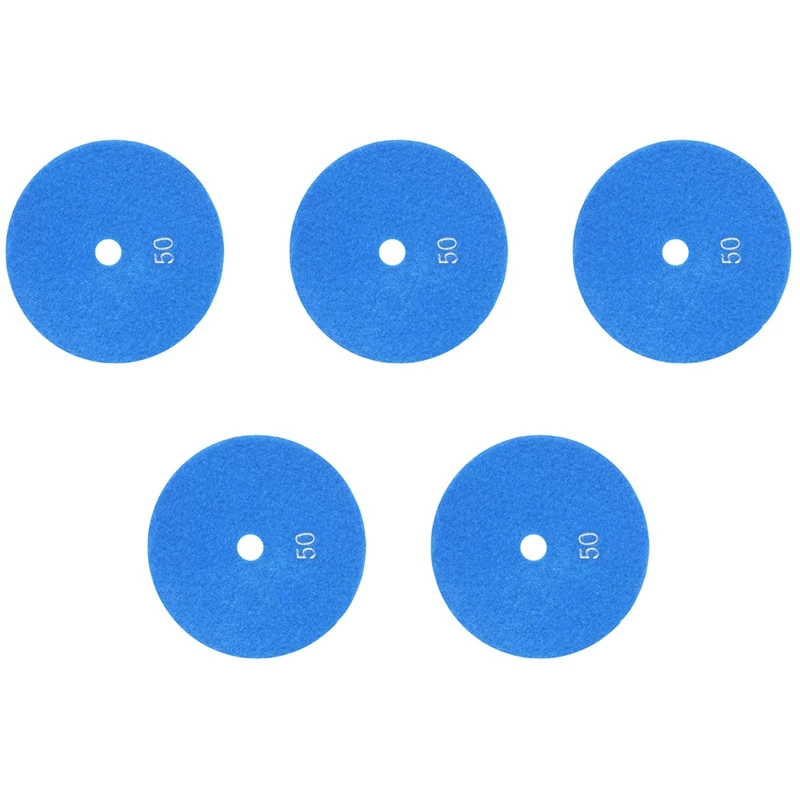습식 다이아몬드 연마 패드, 대리석 화강암 그릿 50, 5 인치, 125mm, 5 개