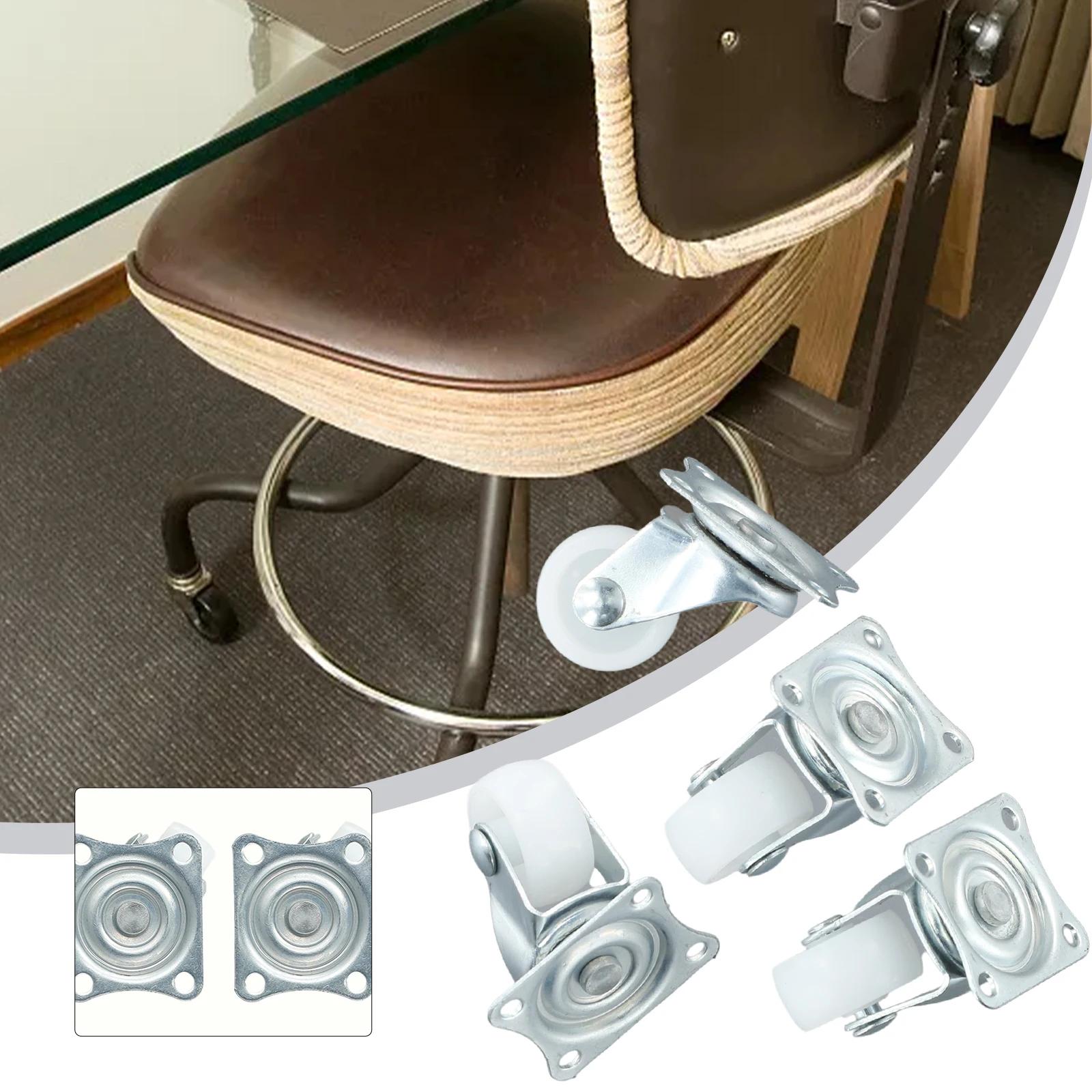 

Portable Pratical Durable High Quality Homes Warehouses Swivel Casters Parts Wheel White/silver With Rubber Stroller 4/12pcs