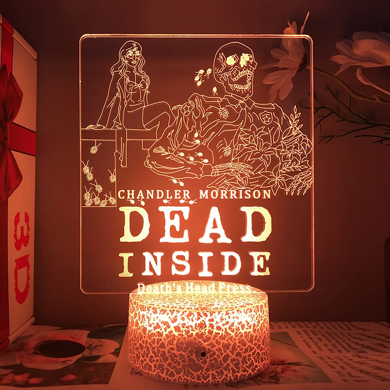 

Dead Inside Night светильник манга, акриловые подставки, светодиодная лампа для спальни, прикроватного столика, украшение, праздничный подарок веера