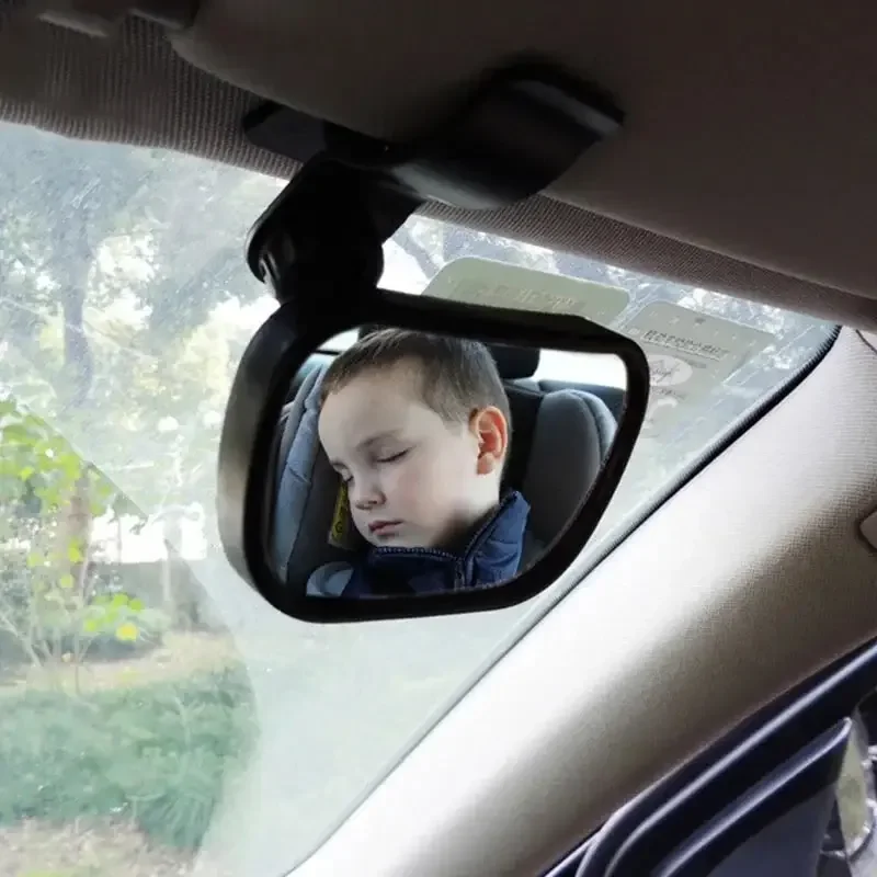 Car Rearview Mirror Mini Rear Infant Car Seat Adjustable Rear Convex Mirror Child Monitor In-Car 2-in-1