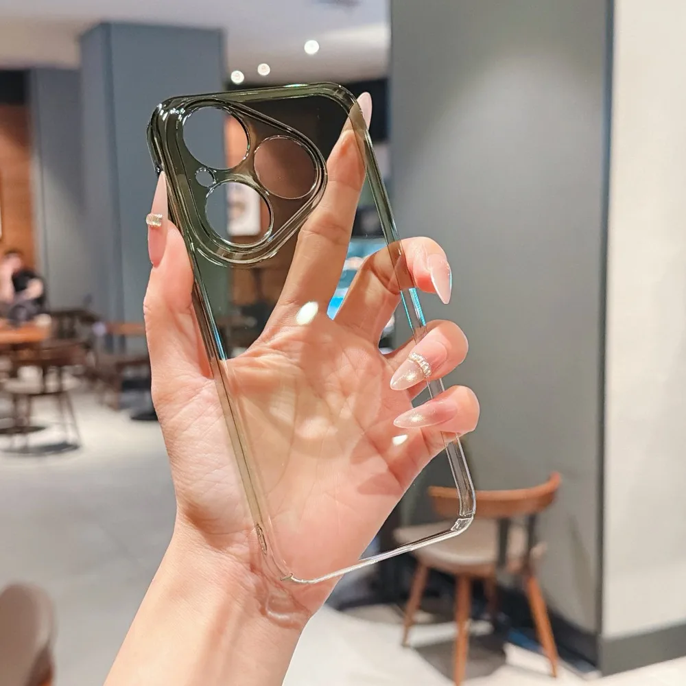 Slim Hard PC Anti-Yellowing Gradient Transparent Phone Case with Drop Protection