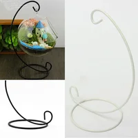 Household Hot Sale 23CM Iron Holder Hanging Candlestick Glass Ball Basket Light Lantern Stand Small Objects Decoration 3