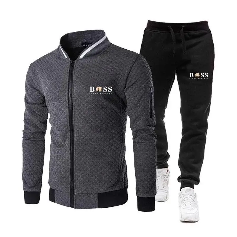 2023 Fashion casual men's and women's hoodies + baseball pants, hooded zip tracksuit, 2023 Spring and autumn piece set