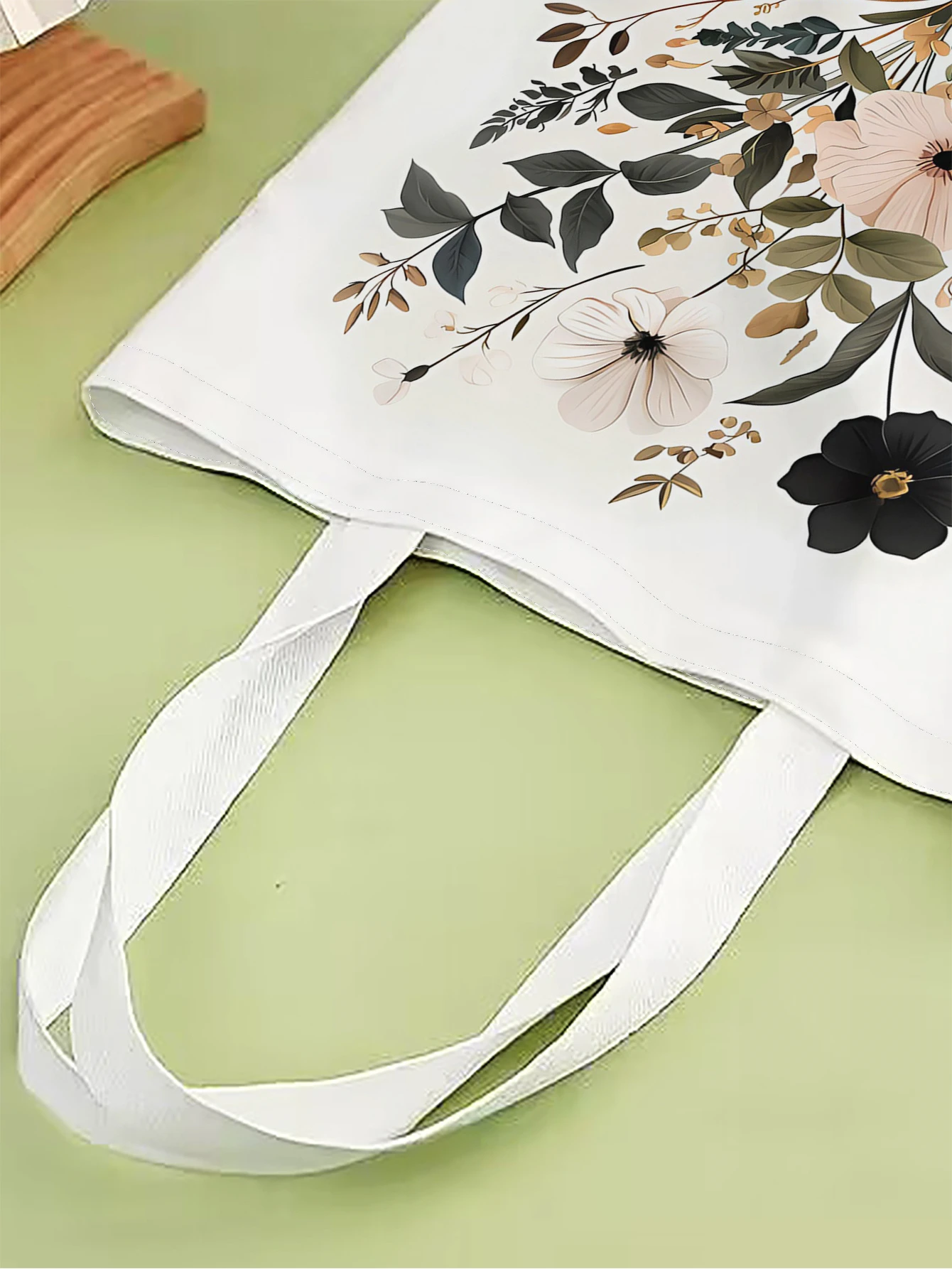 1pc,small flower pattern handbag, reusable fashionable handbag, multifunctional handbag, printed canvas shopping bag