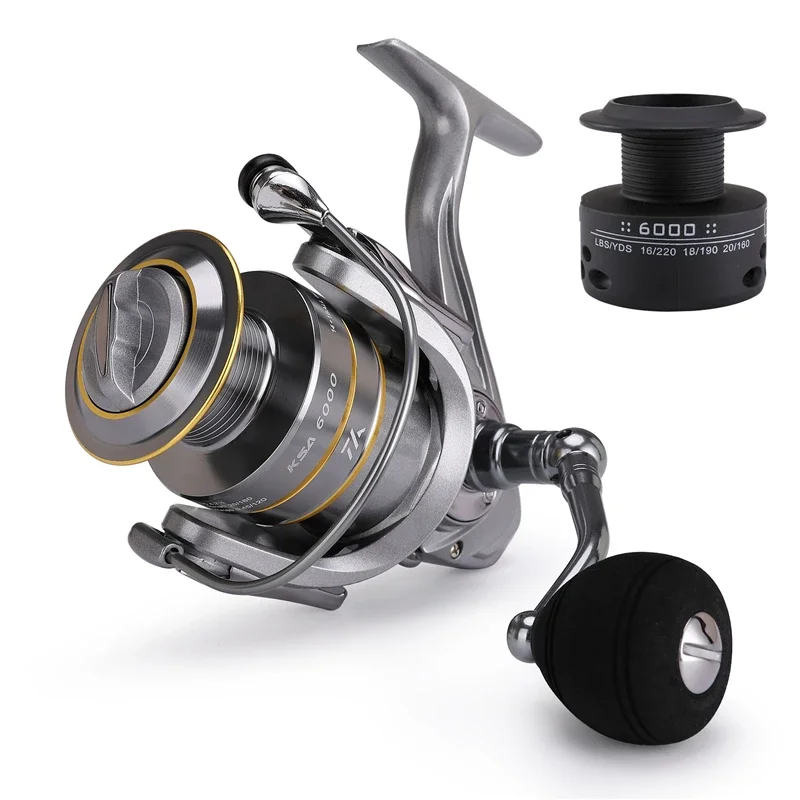 VWVIVIDWORLD Double Spool Supper Smoothly Fishing Reel Metal Arm Carp Spinning Reel Baitcasting Casting Reel