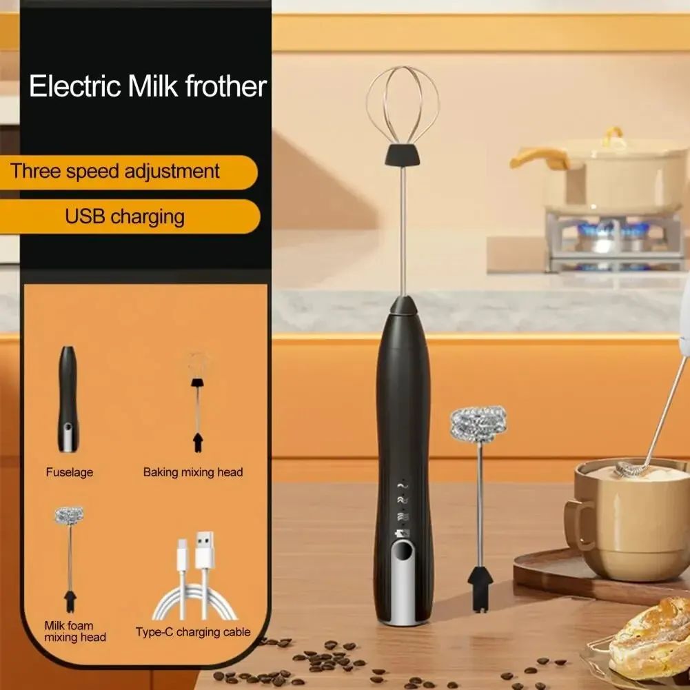 Food Mixer Whisk Foamer Blender Double Stick Whisk Mini Small Waist Electric Milk Maker Coffee Milk Mixer Wireless Handheld Household Beater Portable