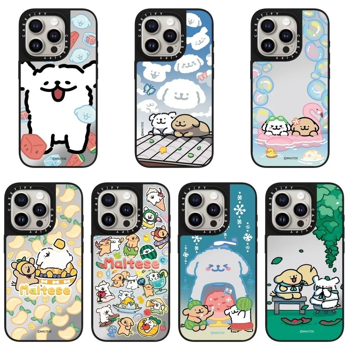 Cute Line Dog Cartoon Mirror Phone Case