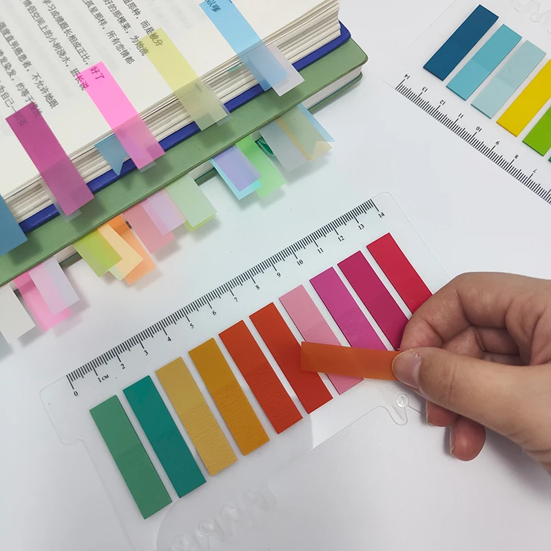 KindFuny 200 Sheets Morandi Index Tabs Bookmark Sticky Notes Notepad Kawaii Stationery School Office Supplies 4