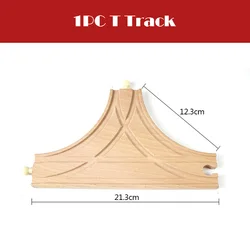Deluxe Wooden Train Track Bifurcation Set - Beech Wood Educational Toy (1pc t Track)