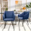 Modern Leather Dining Chairs Set of 2- High Back, Armrest, Metal Legs - Ideal for Kitchen, Dining & Reading  table restaurant 1