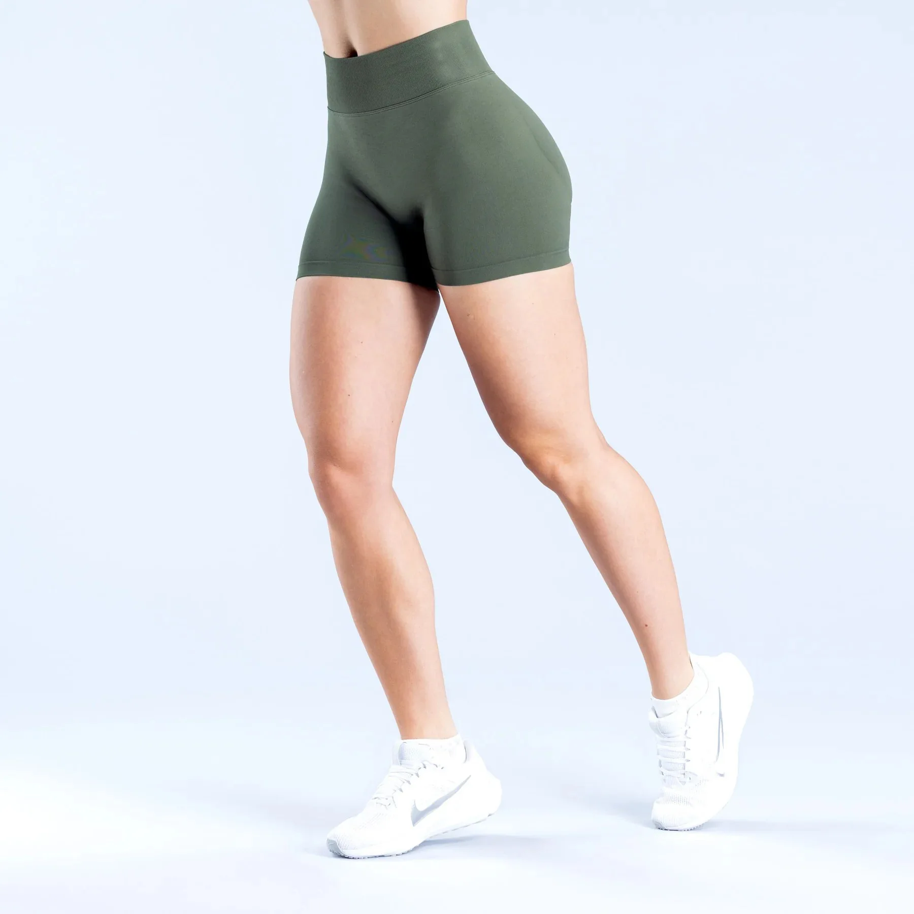 Damen-Yogahose mit niedrigem Bund, Dreiviertellange Shorts, Bauchkontrolle, Workout-Leggings, Fitness, Laufen, Nahtlose Tights – Detail 20
