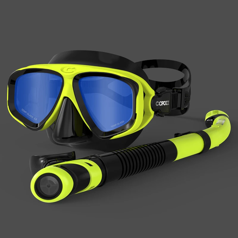 Premium Anti-Fog Snorkel and Diving Mask Set with Adjustable Strap
