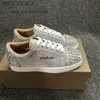 Flat Rivet Silver Casual Shoes Women Clutch Design Crystal Sneakers Luxurious Round Concise Couple Metallic Glitter Lace Up Shoe 4