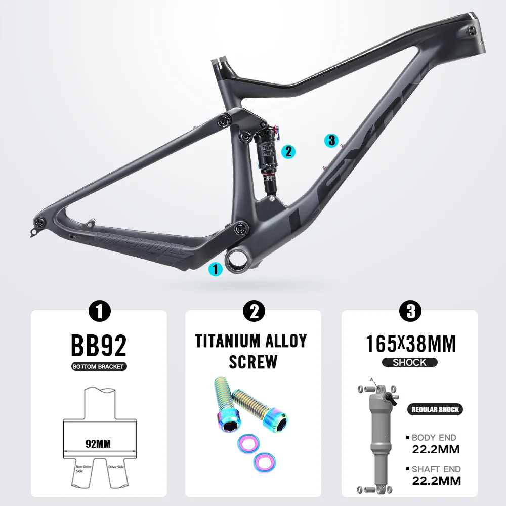 LEXON TACTIC Full Carbon MTB Frame Carbon Suspension Boost 148mm 29er Mountain Bike Cross Country DNM ROCKSHOX For Bicycle - Image 4