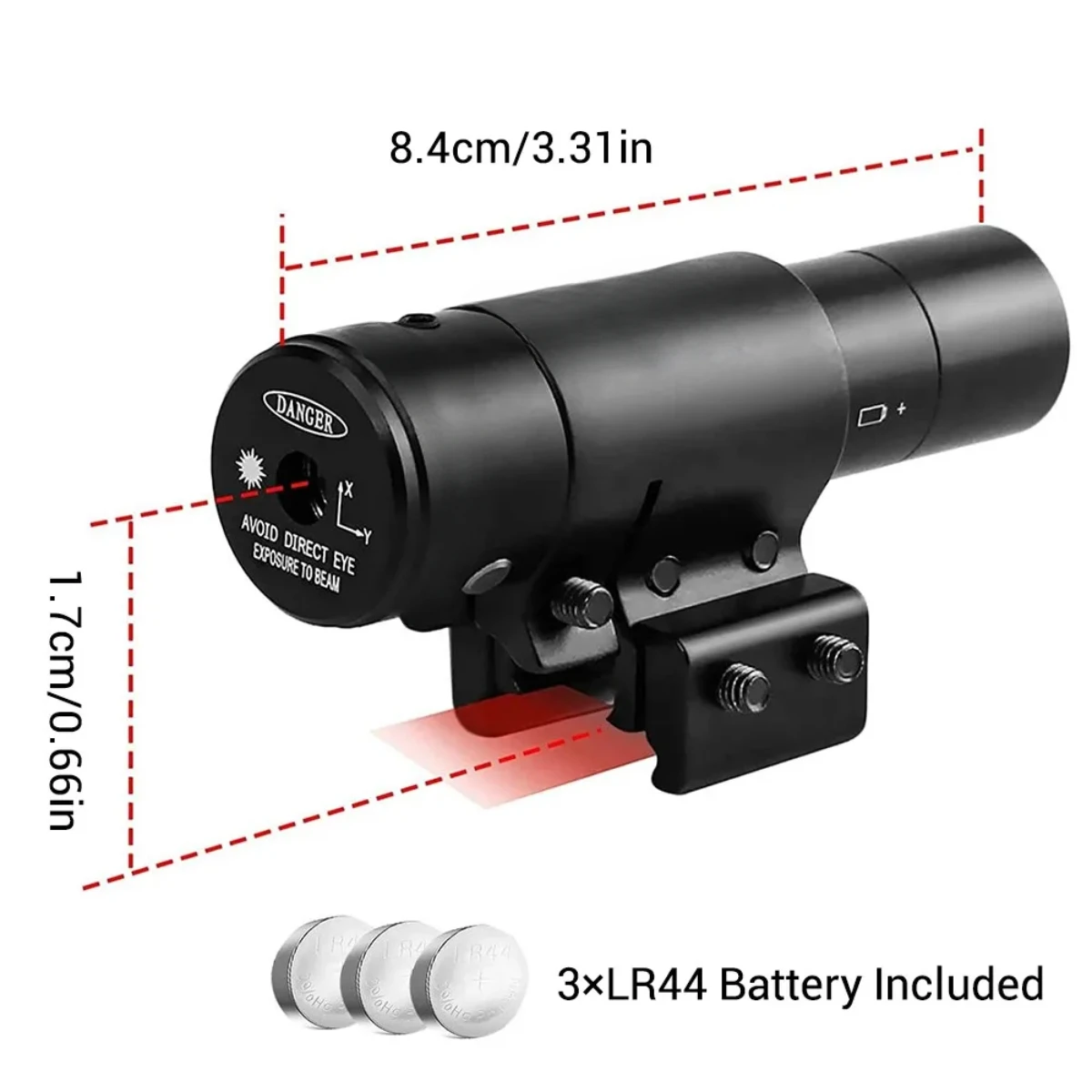 Red Dot Laser Sight Compact Tactical Red Laser Sights With Rail Mount for 11mm/20mm Rifle Pistol Airsoft With Batteries