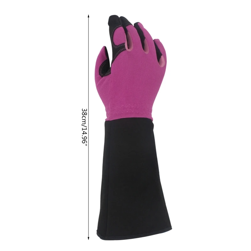 Gardening Gloves for Women/Men Rose Pruning Thorn & Cut Proof Long for Protection Durable Thick Leather Work Garden 6