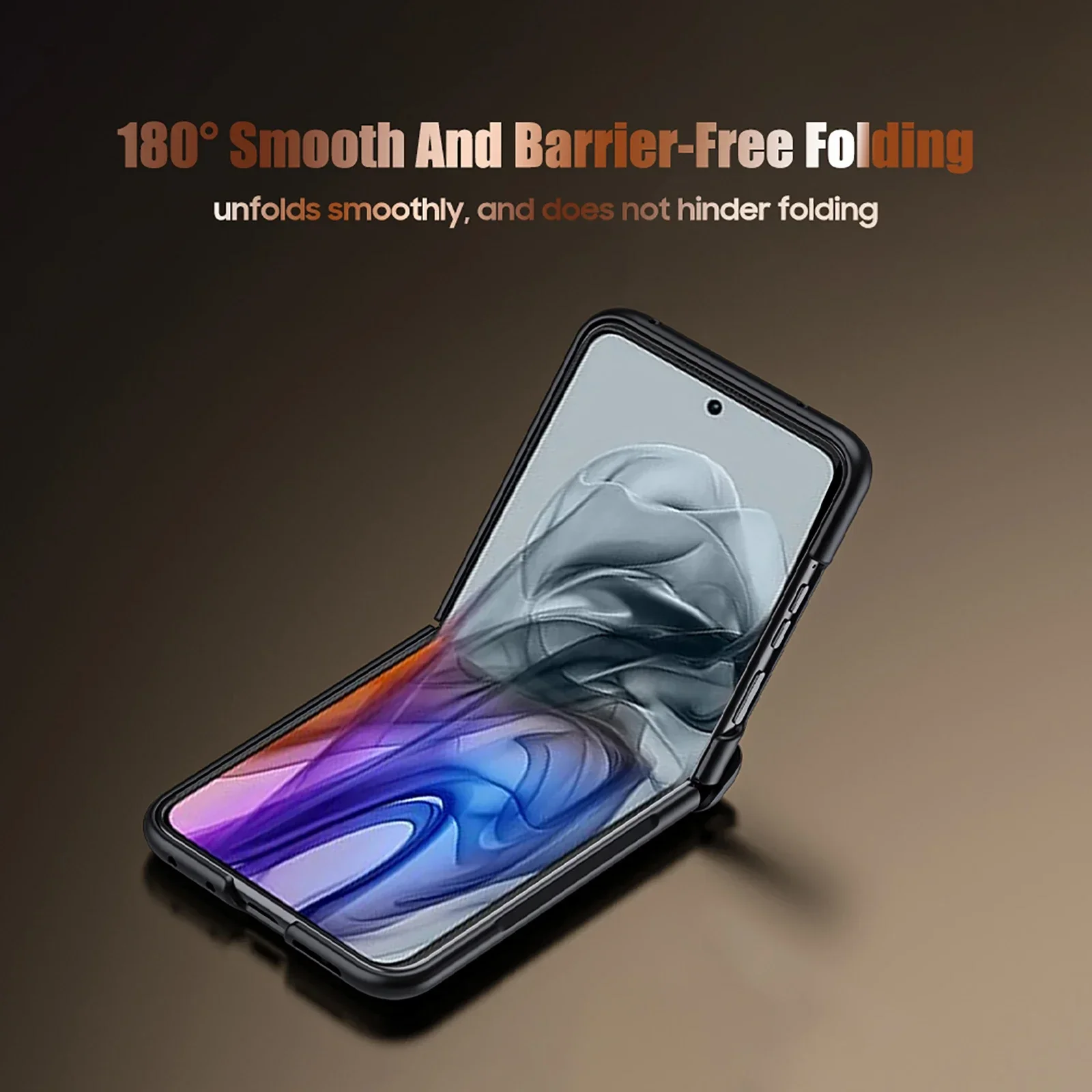 Retro Business Sheepskin Leather Smartphone Case with Hinge Screen Glass Integrated Cover
