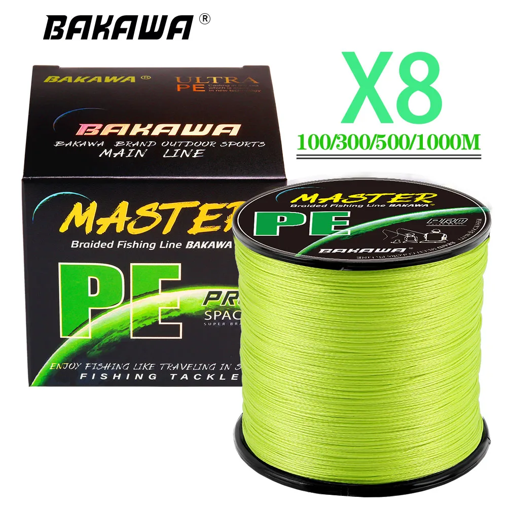 

BAKAWA 8 Strands Braided Pe Fishing Line Multifilament 300M 500M 1000M 100M Carp Japanese Wire Fly Sea Saltwater Accessories