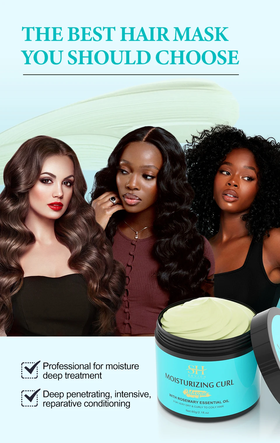 Description Picture 3 of itemCurl cream for curly hair Deep Moisturizing Natural Hair Cream Styles Bounce Curl Spray Sculpting Boost Hair Conditioner