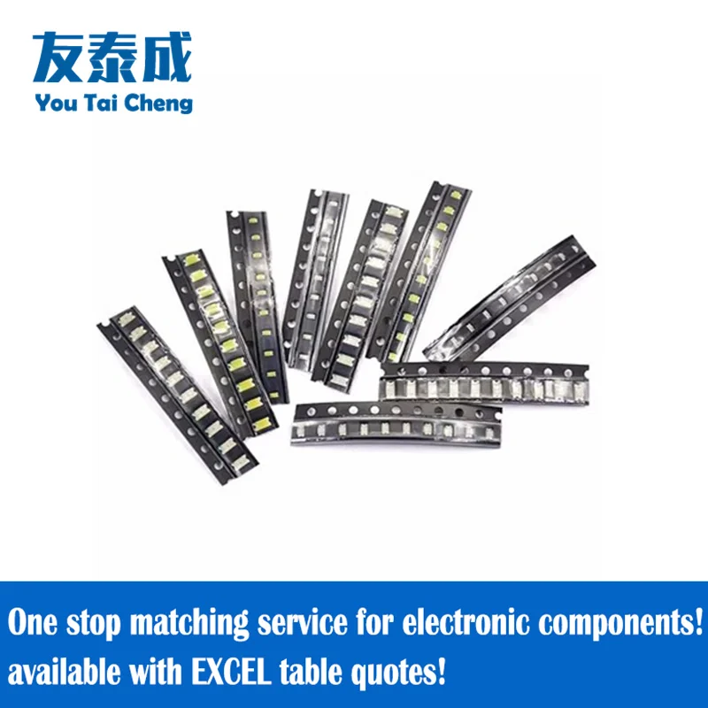 100 Pz Smd 0603(1608) (Led) Diodi Emettitori Di Luce Rosso Giallo Arancione Blu Bianco Viola (Chartreuse) (Verde Smeraldo)