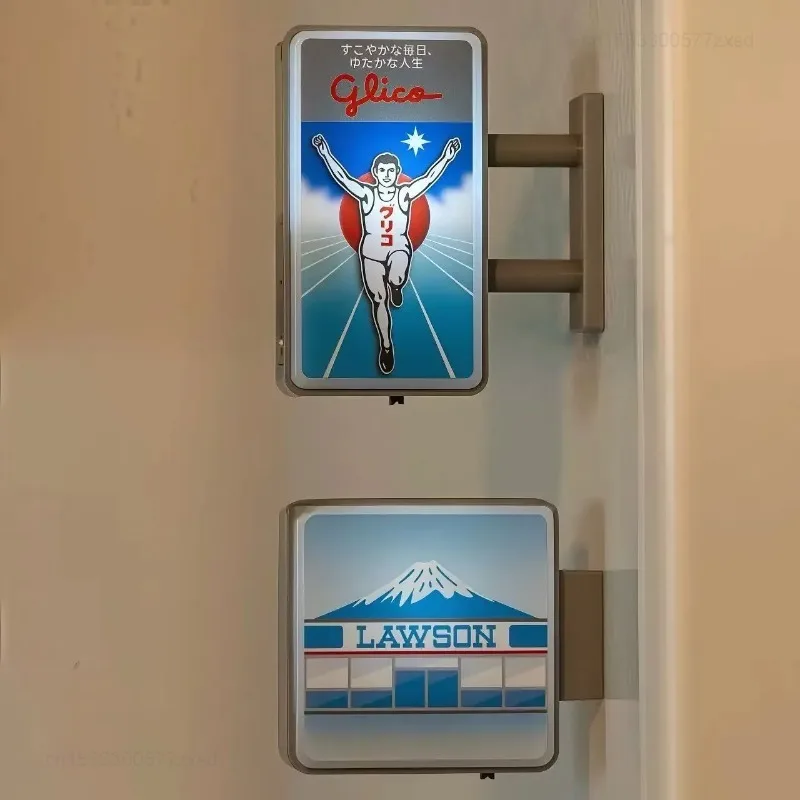 1pcs Dotonbori Glico 711 Lake Kawaguchi-ko Town Lawson Advertising Store Sign Fridge Magnet Lightboard Sticker