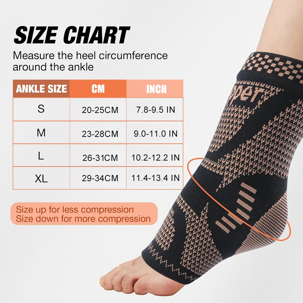 Copper Infused Ankle Support Compression Socks 1PC