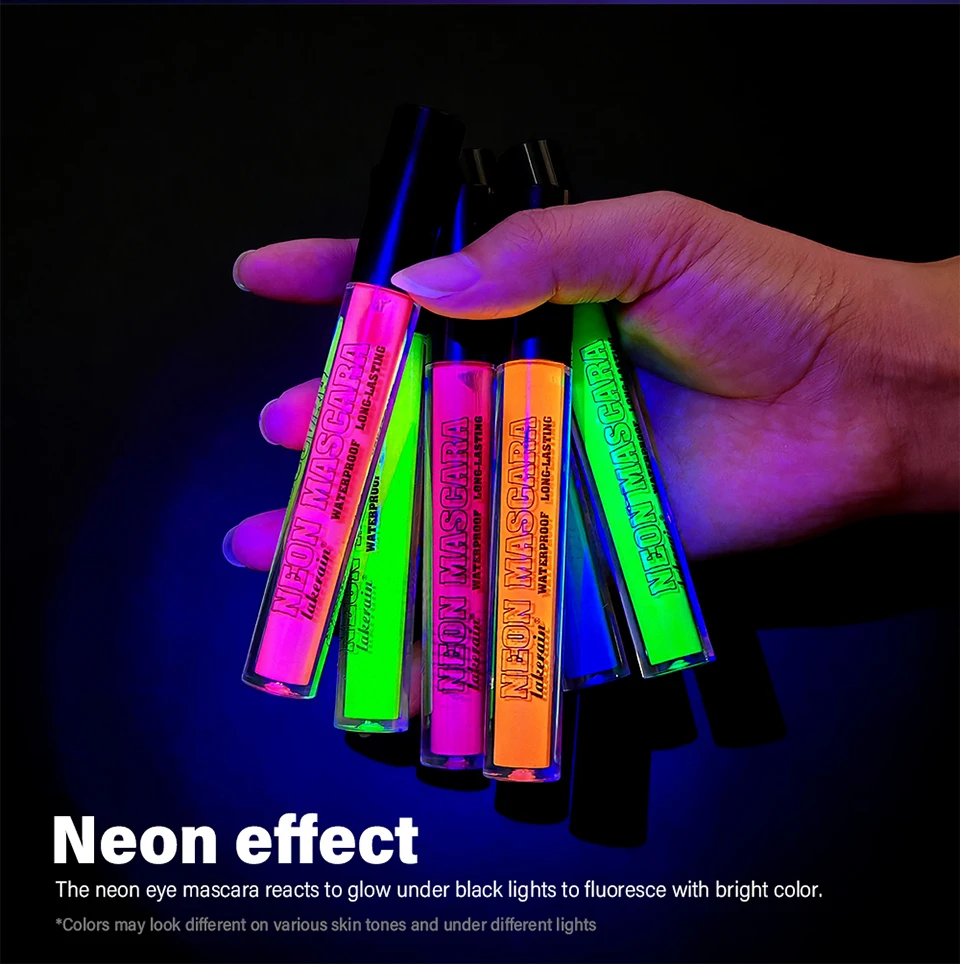 Description Picture 3 of itemFluorescence Mascara Waterproof Eyelash Long Lasting Fast Dry Colorful Neon Eyelashes Curling Lengthens Eye Lashes Cosmetics