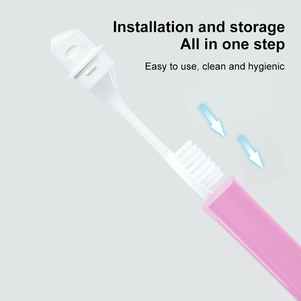 3개 휴대용 미니 칫솔, 분리 가능, 보관 용이, 미니 여행용 칫솔, 호텔, 캠핑 및 여행에 적합