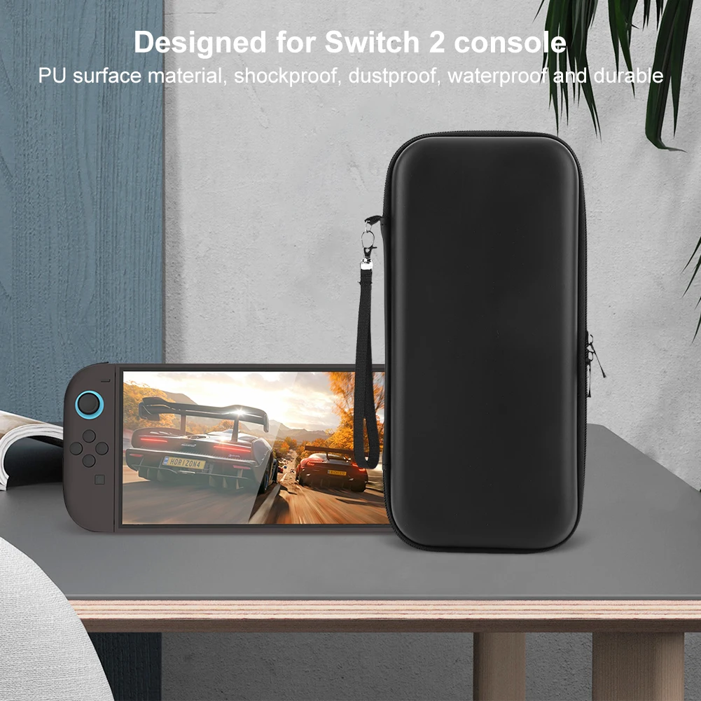 PU Carrying Case for Switch 2 Organizer Bag Shockproof Anti-scratch with 10 Game Cards Holder for Switch 2 Handheld Game Console