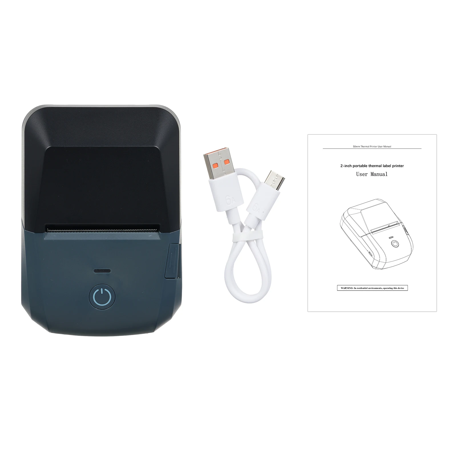 【Sale】Receipt Printer 58mm Mini Thermal Label Maker Wireless BT USB Connection 203dpi Mobile Printer w/ 2 Inch Thermal Paper