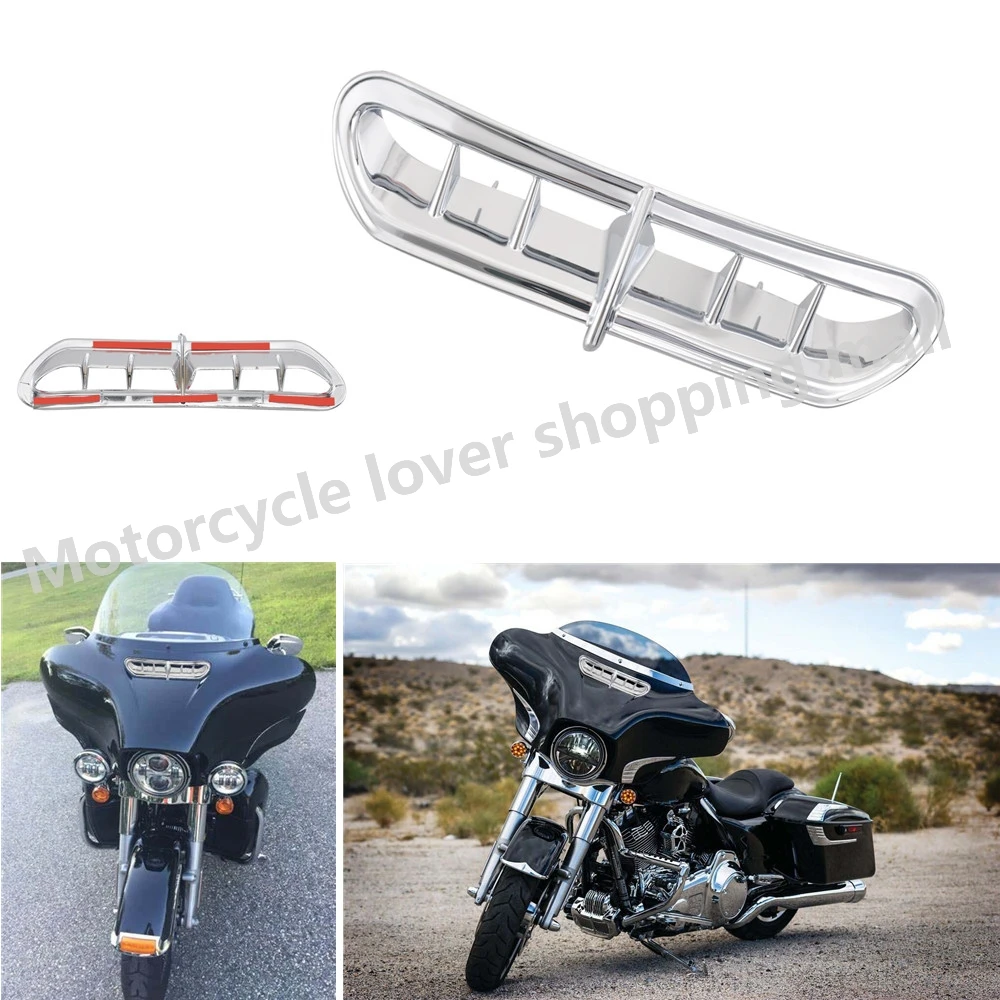 

New Motorcycle Front Fairing Vent Accent Cover ABS Plastic For Harley Touring Electra Street Trike Glide Ultra Limited 2014-2023