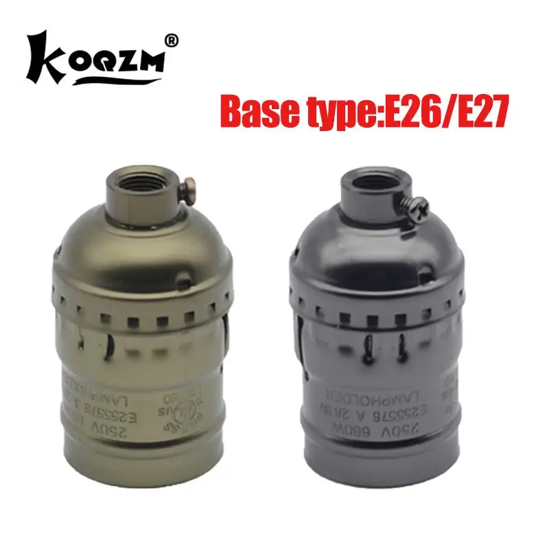 E27 Vintage Bronze Color Lamp Holder Pendant Light socket 110V 220V lamp base