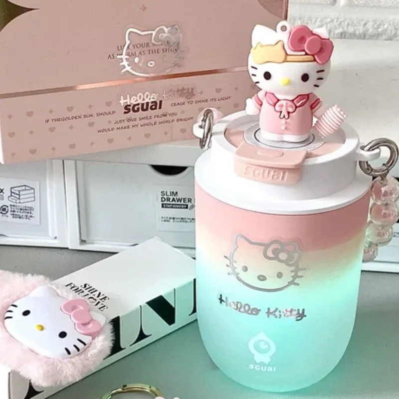 

HelloKitty Sanrio Anime Cups Kawaii New Cute Cinnamoroll Kuromi Sweet Girl Luminous Birthday Valentine's Day Friends Gifts 310ml