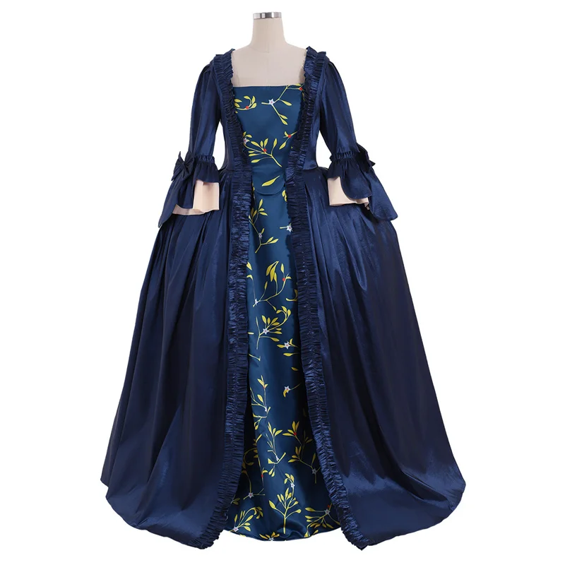 

Women's Queen Marie Antoinette Masquerade Rococo Ball Gown Cosplay Costume Dress Blue Rococo Ball Gown Custom Made