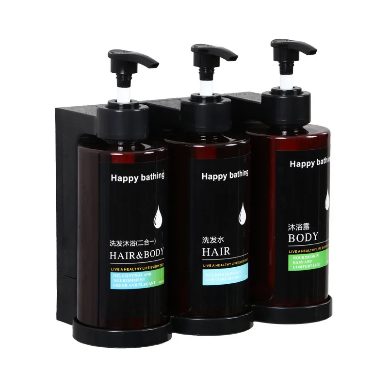 

Hotel Shampoo and Shower Gel Separate Bottles Wall Mounted No Punching Hand Sanitizer Boxes Wall Mounted Manual Soap Dispensers