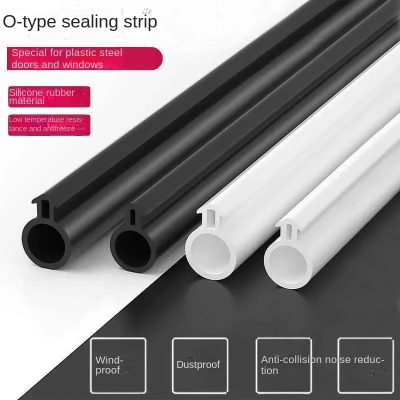 5/10/20M O-shaped Plastic Steel Window Universal Silicone Rubber Sealing Strip Casement Window Thermal Insulation Sealing Strip