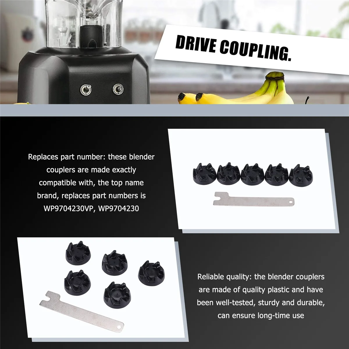 6 Packs 9704230 Blender Coupler Blender Coupling Replacment Parts with