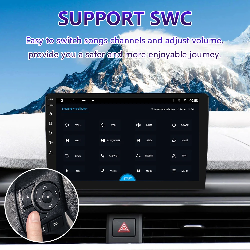 BOSSCAR 7 9 10 inch Multimedia Player GPS WIFI wireless CarPlay Android Auto Android13 2 Din FM Radio Stereo Receiver Player car multimedia player
