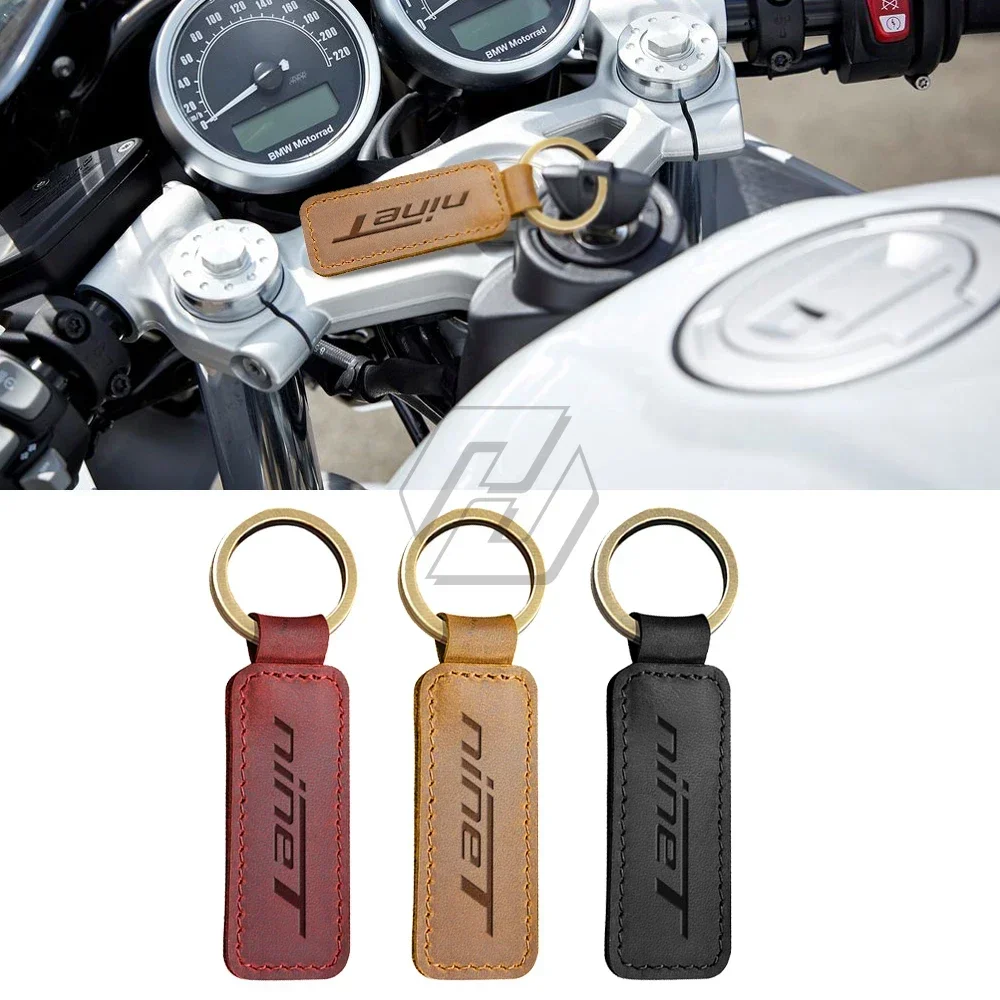 

For BMW Motorrad R Nine T Pure Nine-T Motorcycle Cowhide Keychain Key Ring