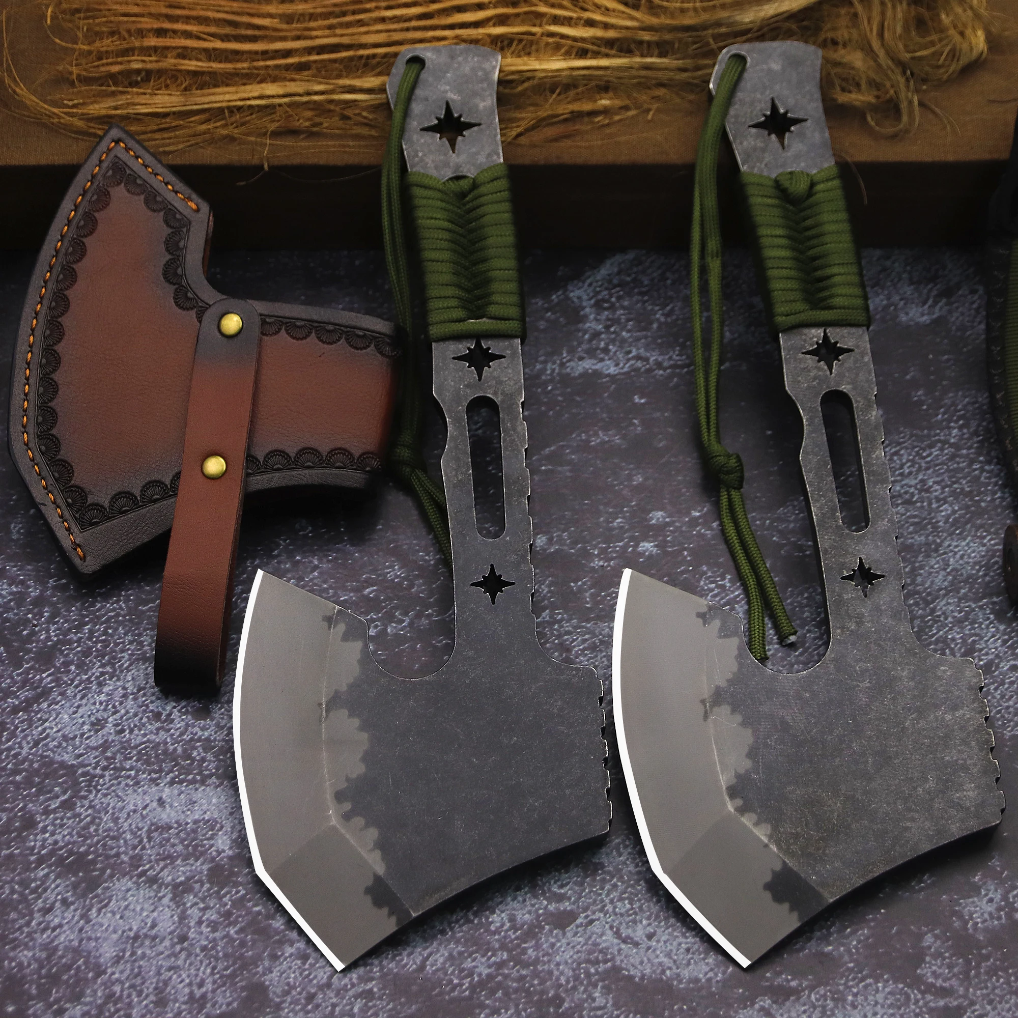 BA-KOR German outdoor camping axe DC53 steel 10mm thick integrated multi-purpose axe + axe sheath, forest logging axe, tool axe