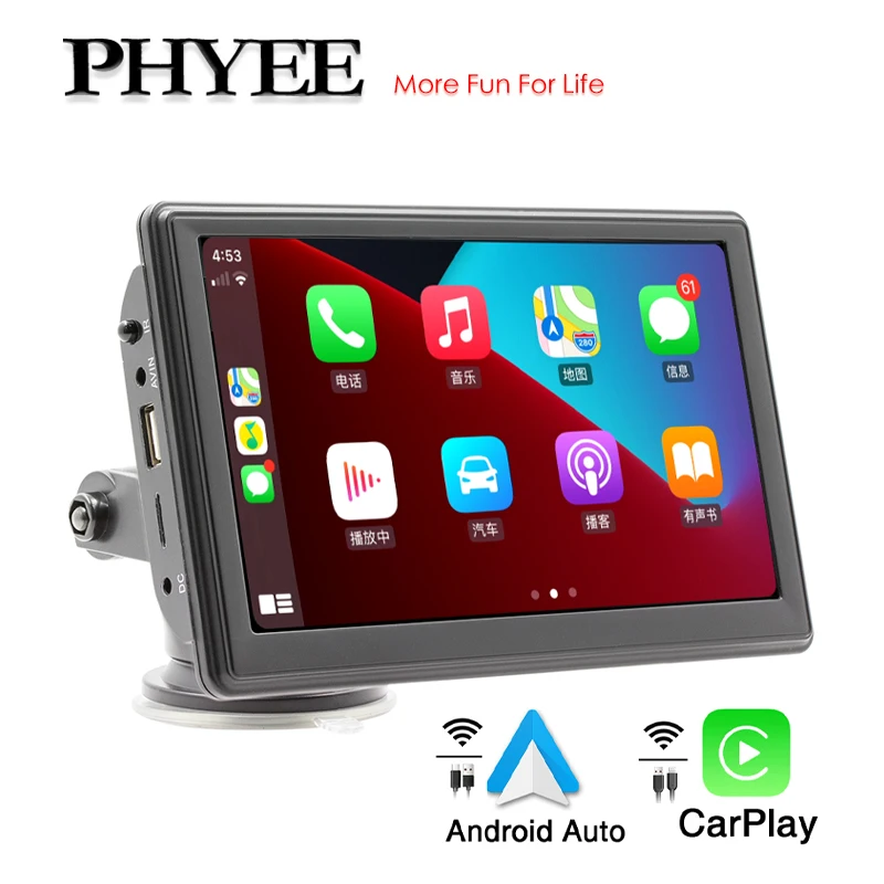 7 Inch Car Touch Screen Auto Monitor Rear View Camera Androidauto