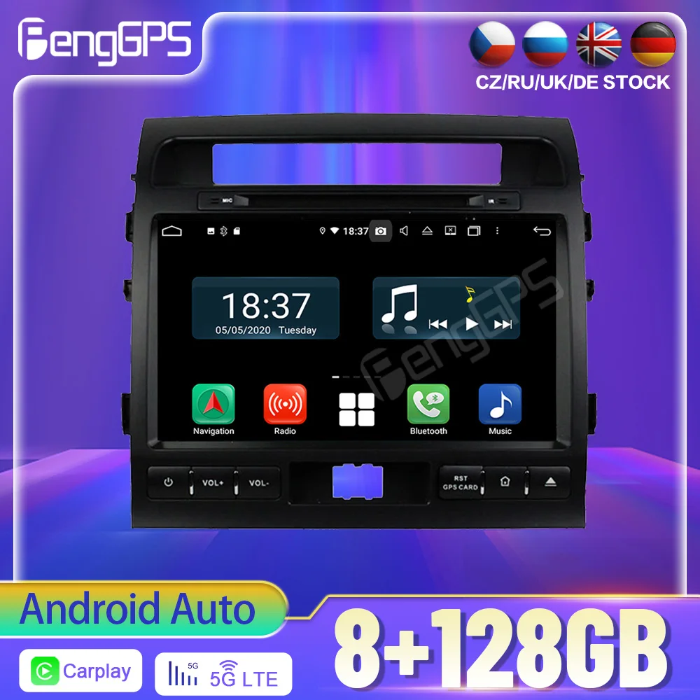 

Car Radio Screen For Toyota Land Cruiser 2008-2012 GPS Navigation Recorder Headunit Multimedia Player Android Auto DSP 8+128G