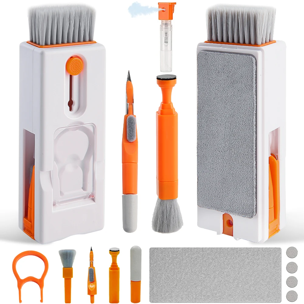 Cleaning Kit 11-in-1 Computer Cleaning Kit Bluetooth Earphone Cleaner Pen Keyborad Camera Brush Sim Card Ejector Keycap Puller Phone Holder