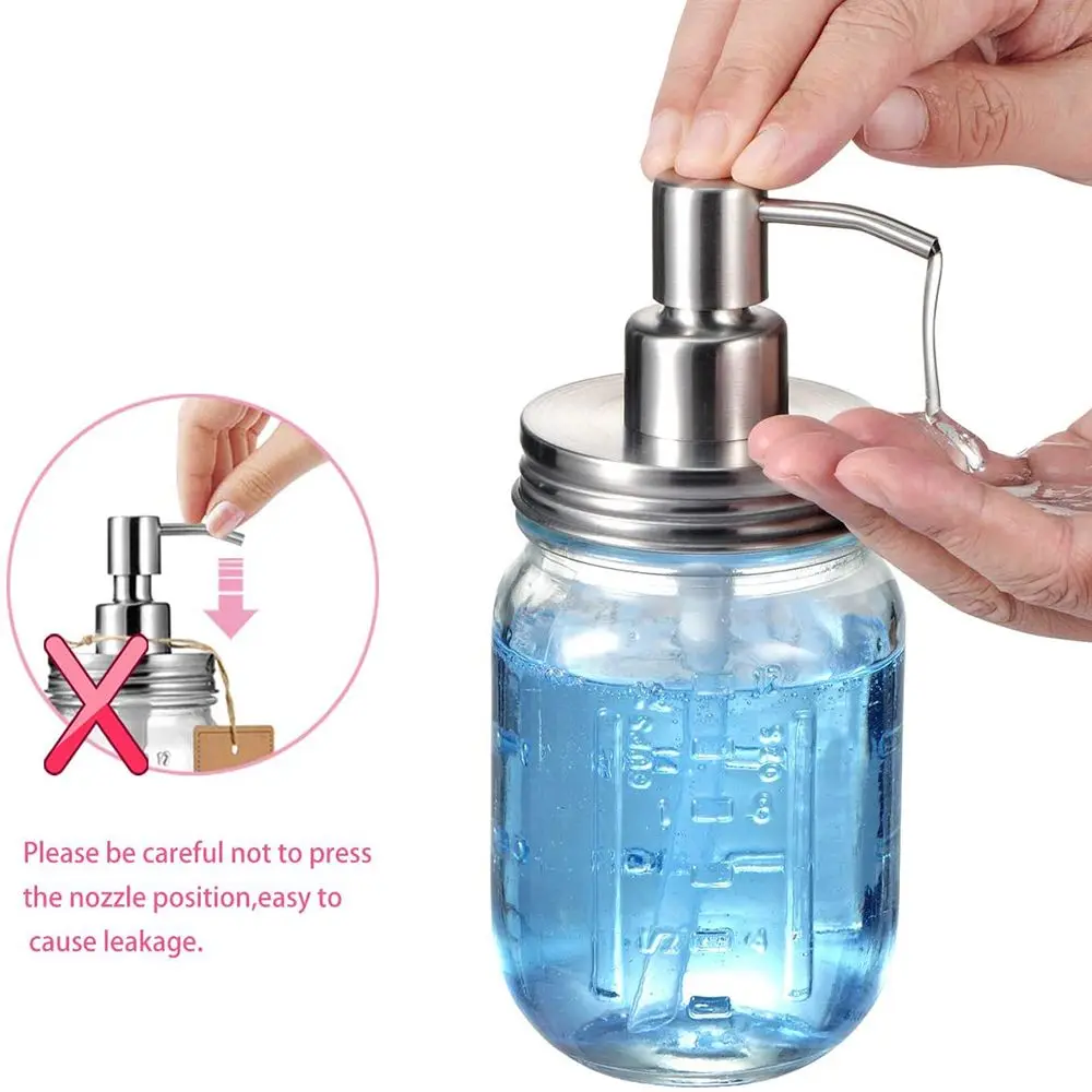 Liquid Soap Dispenser Mason Jar Lids Pump Sealing Stainless Steel For Regular Mouth Canning Lids Jar Caps pump dispenser
