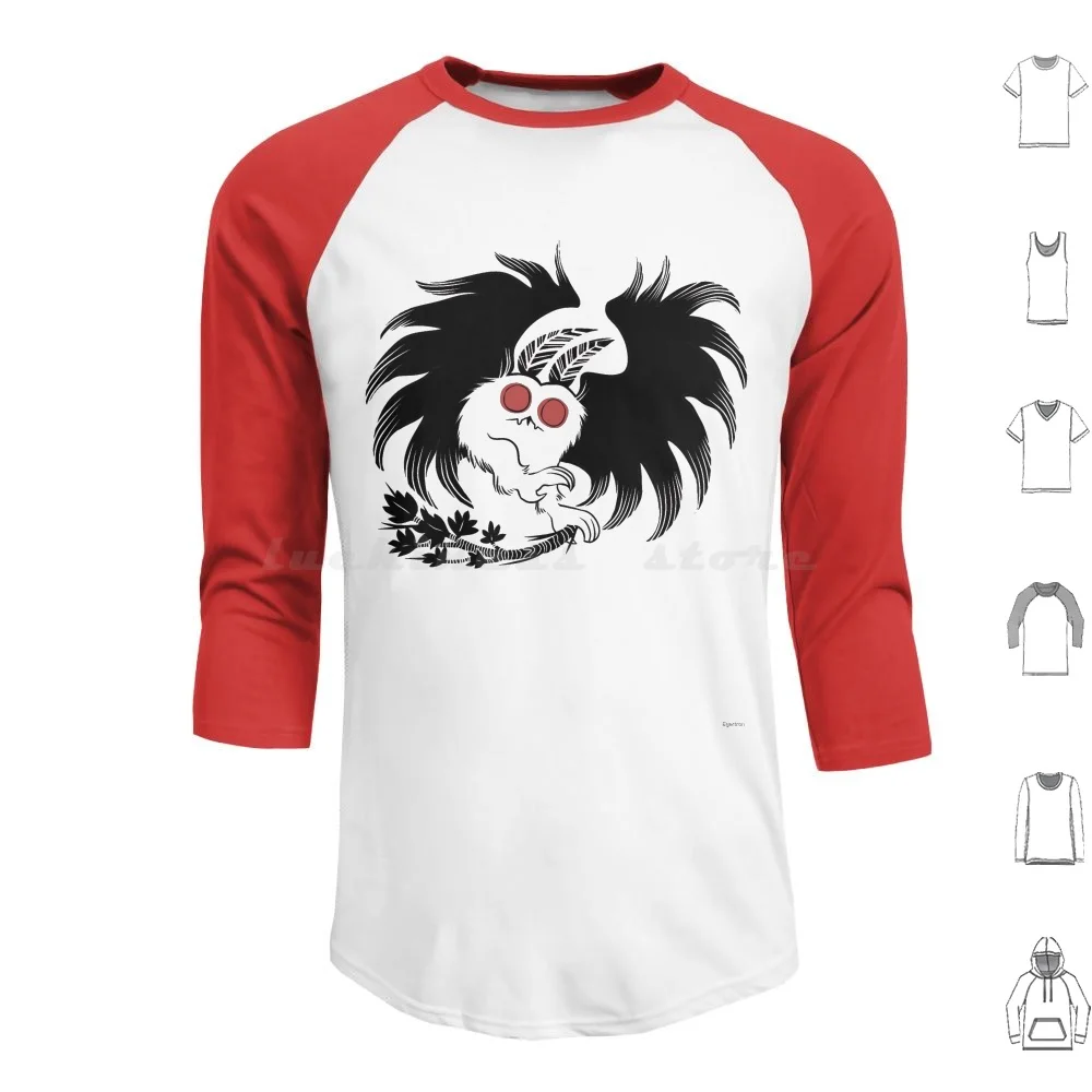 Mothman Landing On A Branch Felpa Con Cappuccio Cotone Manica Lunga Mothman Moth Man Cryptid Cryptozoology Monster Folklore