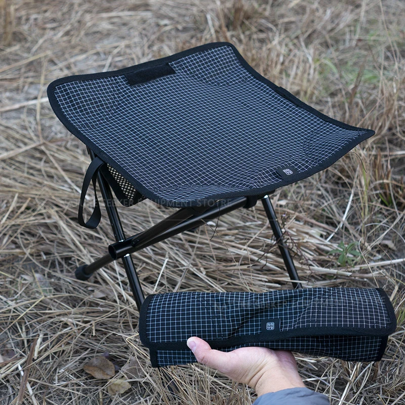 Tabouret pliant UHMWPE léger avec repose-pieds - Équipement de pêche et camping portable