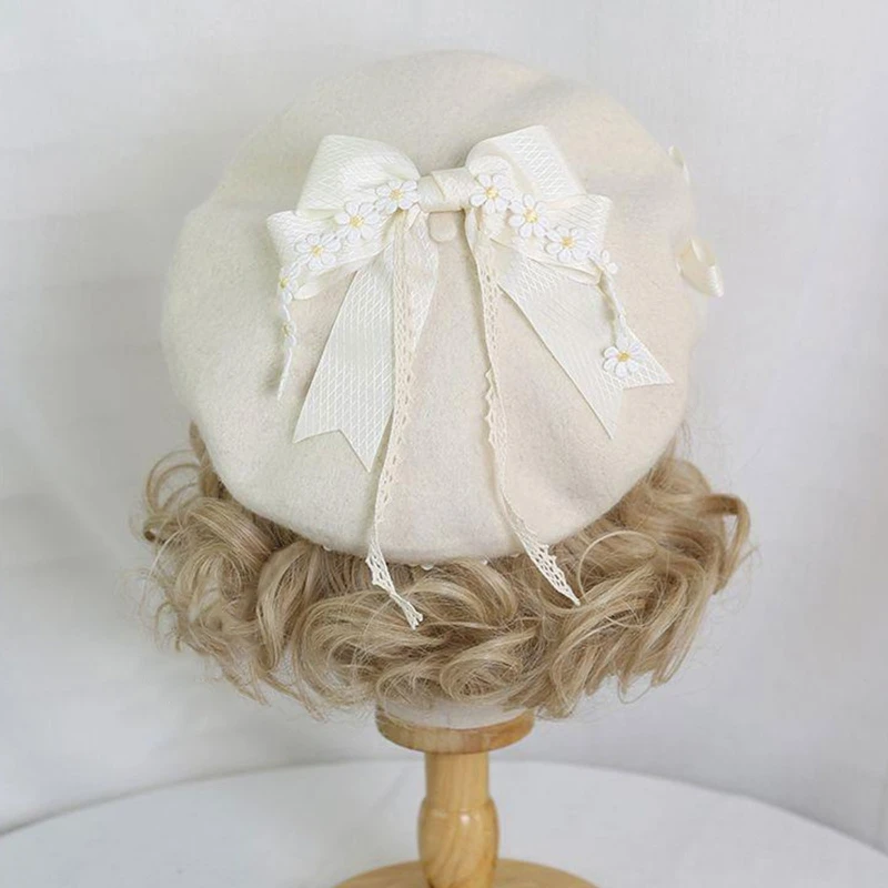 Hot Sale Lolita Beret Balmoral All-Match Fashion hat Women Fashionable Slouchy Painter Hat For Square Round Face_maomaolike.com