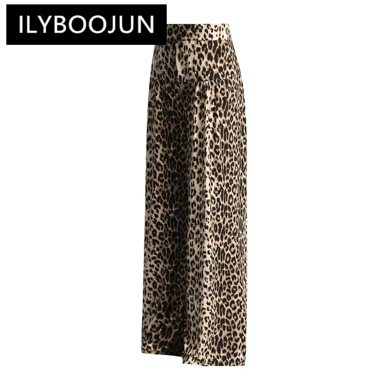 ILYBOOJUN Colorblock Leopard Loose Trousers For Women High Waist Patchwork Zipper Streetwear Wide Leg Pants Female Fashion